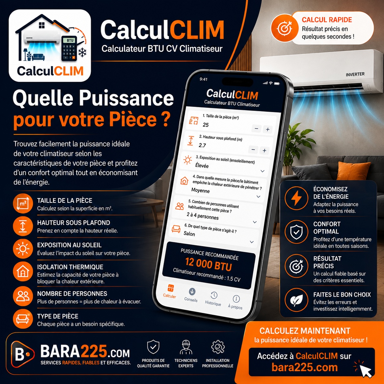 CalculCLIM - Calculateur BTU CV Climatiseur : Quelle Puissance pour votre Pièce ?