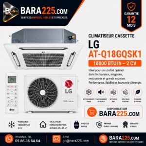 Climatiseur Cassette LG AT-Q18GQSK1 18000 BTU /h 2 cv