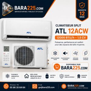 Climatiseur Split ATL 12ACW 12000 BTU h 1,5 cv