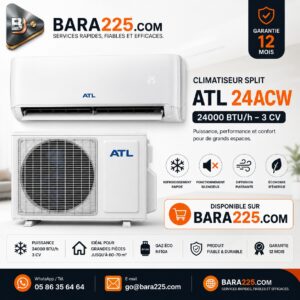 Climatiseur Split ATL 24ACW 24000 BTU h 3 cv