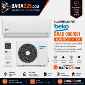 Climatiseur Split Beko Brad 090/091 9000 BTU /h 1 cv