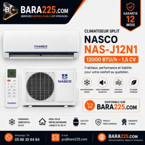 Climatiseur Split Nasco NAS-J12N1 12000 BTU /h 1,5 cv