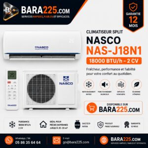 Climatiseur Split Nasco NAS-J18N1 18000 BTU /h 2 cv
