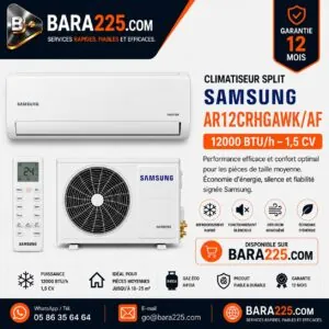 Climatiseur Split Samsung AR12CRHGAWK/AF 12000 BTU /h 1,5 cv