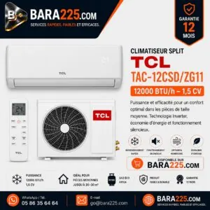 Climatiseur Split TCL TAC-12CSD/ZG11 12000 BTU /h 1,5 cv
