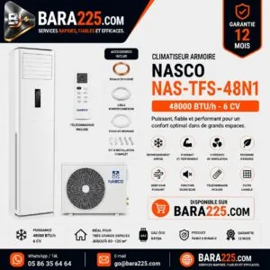 Climatiseur armoire Nasco NAS-TFS-48N1 48000 BTU /h 6 cv