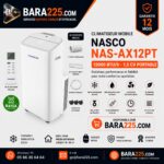 Climatiseur mobile Nasco NAS-AX12PT 12000 BTU /h 1,5 cv portable