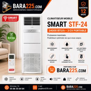 Climatiseur mobile Smart STF-24 24000 BTU h 3 cv portable