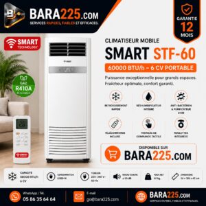 Climatiseur mobile Smart STF-60 60000 BTU h 6 cv portable