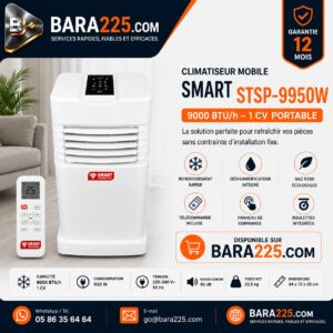 Climatiseur mobile Smart STSP-9950W 9000 BTU h 1 cv portable