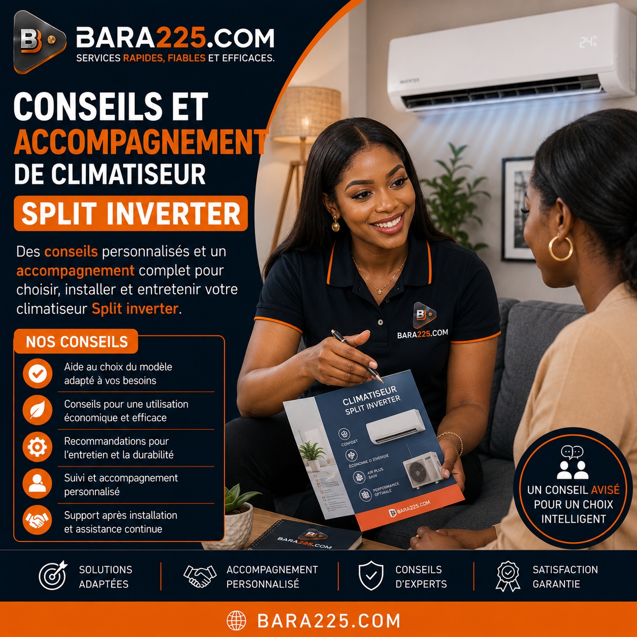 Conseils et accompagnement de climatiseur Split inverter a Abidjan