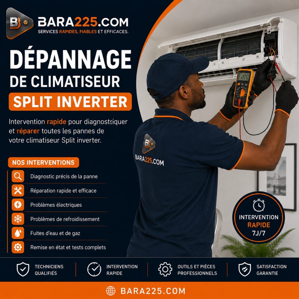 Dépannage de climatiseur Split inverter Abidjan