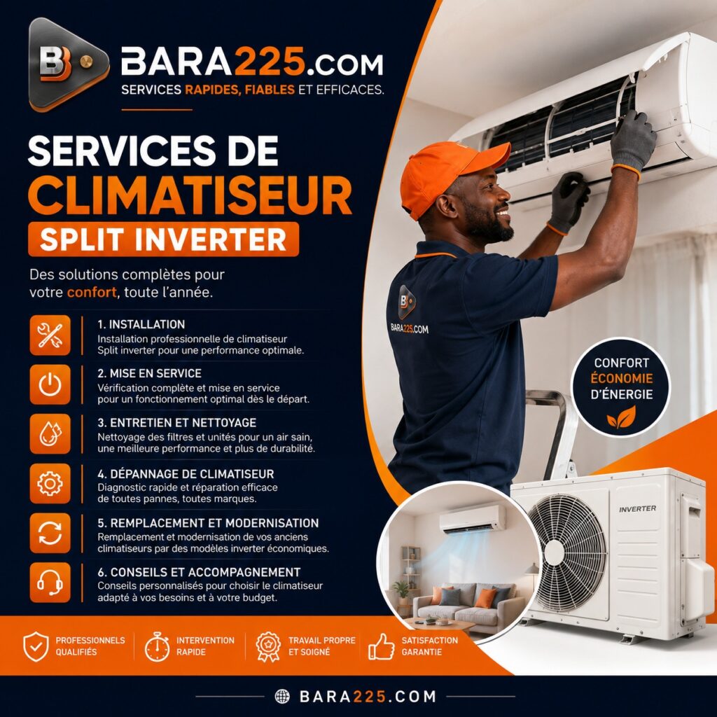 Installation de climatiseur Split inverter Abidjan