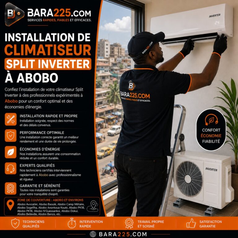 Installation de climatiseur split inverter à Abobo