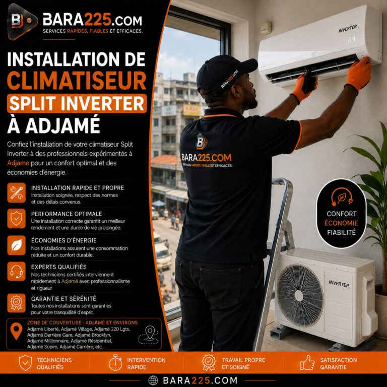 Installation de climatiseur split inverter à Adjamé