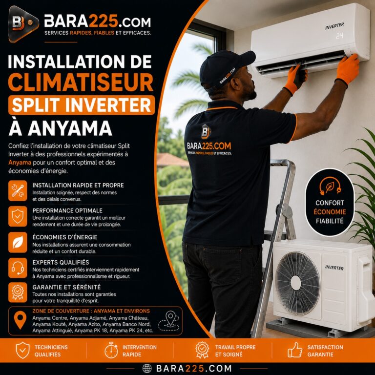 Installation de climatiseur split inverter à Anyama