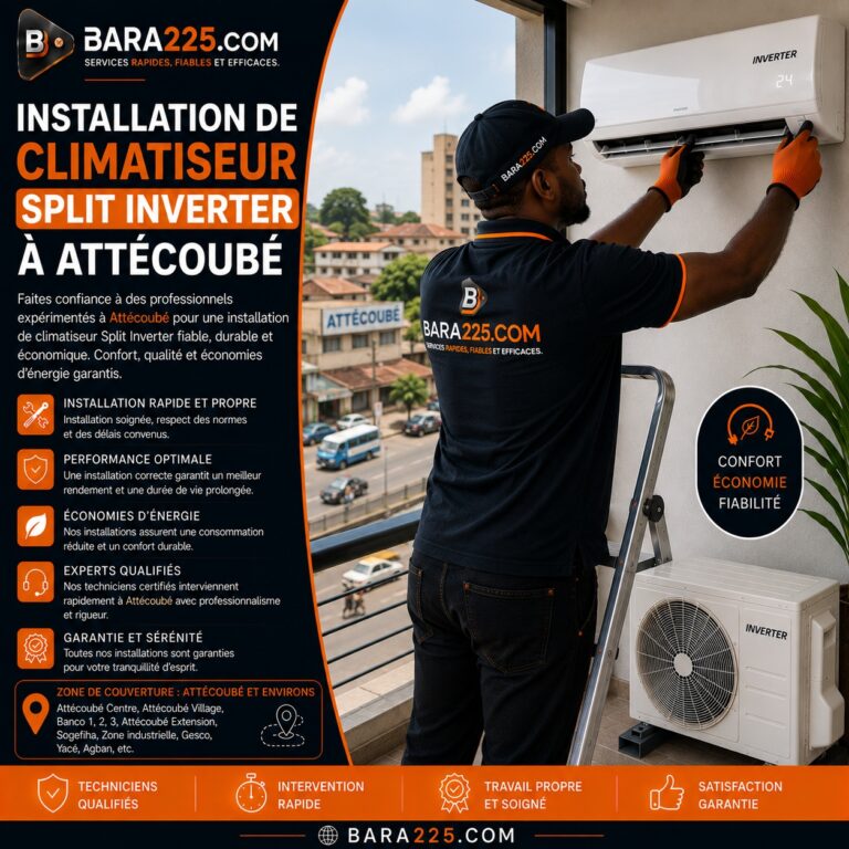 Installation de climatiseur split inverter à Attécoubé