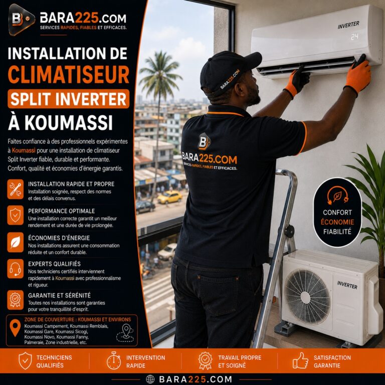 Installation de climatiseur split inverter à Koumassi