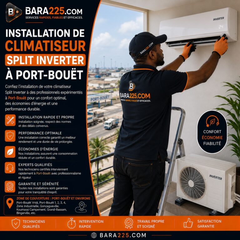 Installation de climatiseur split inverter à Port-Bouët