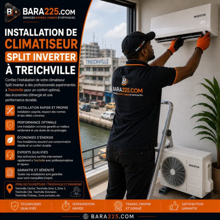 Installation de climatiseur split inverter à Treichville