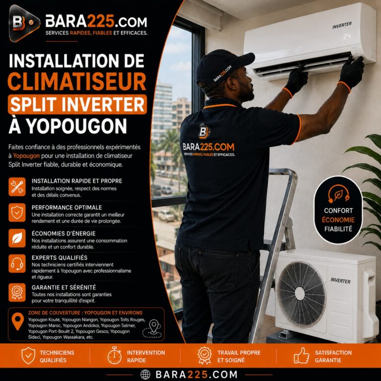 Installation de climatiseur split inverter à Yopougon