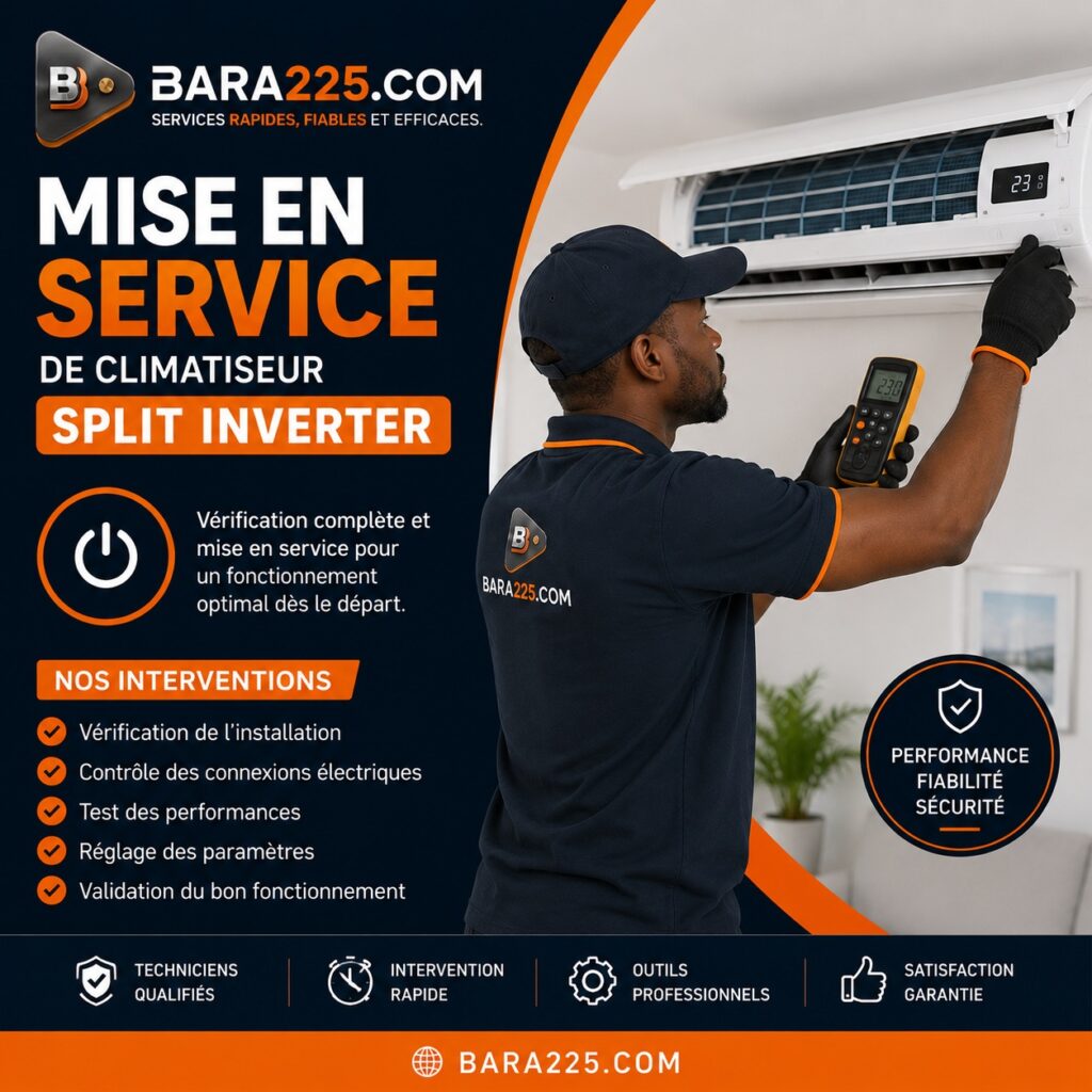 Mise en service climatiseur Split inverter Abidjan