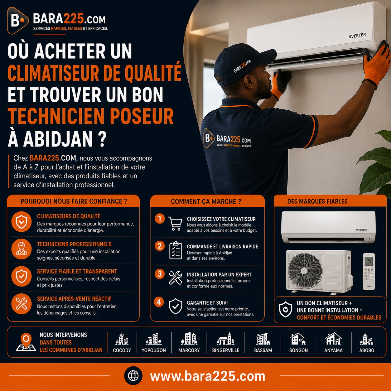 Où acheter un climatiseur de qualité et trouver un bon technicien poseur à Abidjan ?